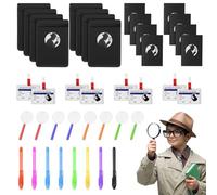 OSDUE Invisible Ink Pen and Notebooks, 56-Piece Set Kid Party Bag Fillers Magic Spy Toy Set with UV Light
