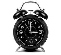 OSDUE Loud Alarm Clock for Heavy Sleepers, Metal 4 Inches Twin Bell Alarm Clock for Bedside Bedrooms, Silent No Ticking, Battery Operated with Night Light Vintage Clocks for Adults Teenagers Children