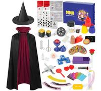 OSDUE Magic Tricks Magic Set, 24 PCS Kids Magic Kit for Ages 6-12 Year Old | with Magic Hat & Magician Costume, with Instructions for Each Trick, Pretend Play, Christmas Birthday Boy Girl Gifts