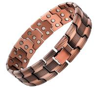OSDUE Magnetic Bracelets for Men, Three Row Strength Magnets Bracelets with Jewelry Gift Box for Men, Boyfriend, Father, Son, New Year Christmas Anniversary