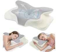 OSDUE Memory Foam Pillow, Cervical Pillows for Neck and Shoulder Pain, Orthopedic Ergonomic Pillows for Side, Back and Stomach Sleepers with Removable Cover, Gray