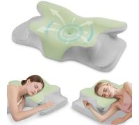 OSDUE Memory Foam Pillow, Cervical Pillows for Neck and Shoulder Pain, Orthopedic Ergonomic Pillows for Side, Back and Stomach Sleepers with Removable Cover, Mint Green