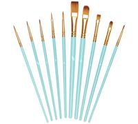 OSDUE Paint Brushes, 10 PCS Art Paint Brush Set Nylon Hair Artist Paint Brushes or Acrylic Oil Watercolor Gouache Face Painting, Different Sizes for Artists, Adults and Kids