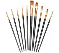 OSDUE Paint Brushes, 10 PCS Art Paint Brush Set Nylon Hair Artist Paint Brushes or Acrylic Oil Watercolor Gouache Face Painting, Different Sizes for Artists, Adults and Kids