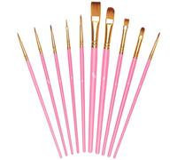 OSDUE Paint Brushes, 10 PCS Art Paint Brush Set Nylon Hair Artist Paint Brushes or Acrylic Oil Watercolor Gouache Face Painting, Different Sizes for Artists, Adults and Kids