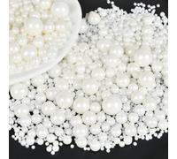 OSDUE Pearl Sprinkles, 130g White Pearl Cake Topper Sprinkles, Edible Candy Cake Decoration, Cupcake Toppers Cookie Decorations for Wedding Birthday Halloween Thanksgiving Christmas Christening Party