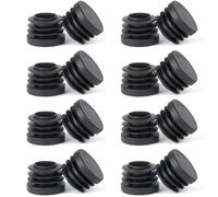 OSDUE Round Plastic End Caps, 16PCS 22mm Black Plastic Plug, Non-Slip Furniture Feet Pads, Table Foot Cover Caps Floor Protectors for Bed Chair Sofa Table Shelf（0.87”）
