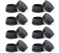 OSDUE Round Plastic End Caps, 16PCS 40mm Black Plastic Plug, Non-Slip Furniture Feet Pads, Table Foot Cover Caps Floor Protectors for Bed Chair Sofa Table Shelf（1.57”）