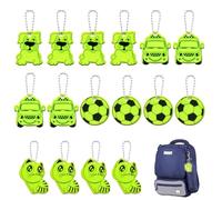 OSDUE Safety Reflector Pendant, 16Pcs Dog Football Safety Reflector with Chains, High Visibility and Safety at Night, Waterproof Safe Pedestrian Bag Pendant for School Bag Backpack Cycling Walking Run