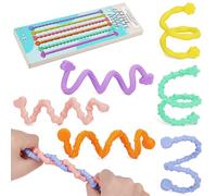OSDUE Silicone Fidget Toys Sensory Stick, 6 Pack Textured Colorful Calming Noodles Fidgets Sensory Toys for Focus Support Classroom Travel Autism ADHD Anxiety People Under Pressure to Relieve Stress