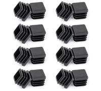 OSDUE Square Plastic End Caps, 16PCS 16 * 16mm Black Plastic Plug, Non-Slip Furniture Feet Pads, Table Foot Cover Caps Floor Protectors for Bed Chair Sofa Table Shelf（0.63” x 0.63”）