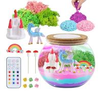 OSDUE Unicorn Gifts for Girls, Light Up Unicorn Terrarium Kit for Kids Toys Birthday Gift for Girls Ages 4 5 6 7 8-12 Year Old DIY Crafts Kit Arts and Crafts Kit for Kids
