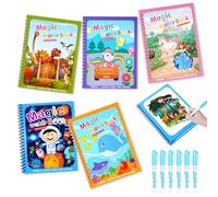 OSDUE Water Colouring Books, Magic Water Paint Coloring Books, Educational Learning Doodle Toy Magic Water Colouring Book
