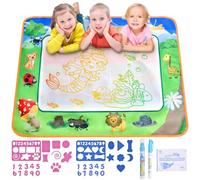 OSDUE Water Doodle Magic Mat, Water Drawing Painting Pad Multicolored Mess Free Painting for Kids, Reusable Aqua Drawing Mat with Water Pens, Educational Toys for 2-5 Year Olds Best Gifts (6 PCS)