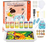 OSDUE Water Marbling Paint for Kids, Art Paint Craft Kits for Girls & Boys Ages 6+ Educational Toys, 6 Colors (10ml Each), Painting on Water, Art Set for Children's Activities