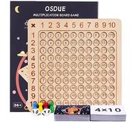 OSDUE Wooden Math Multiplication Board, Montessori Counting, Educational Addition Multiplication Board Games, Wooden Math Blocks Board, Math Addition Multiplication Table Game