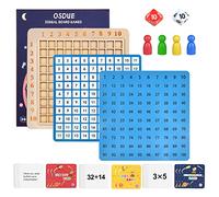 OSDUE Wooden Math Multiplication Board, Montessori Counting, Educational Addition Multiplication Board Games, Wooden Math Blocks Board, Math Addition Multiplication Table Game