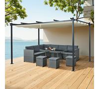 Oseasons Acorn 4m x 3m Rectangular Pergola in Creamy White - 4m x 3m - Creamy White