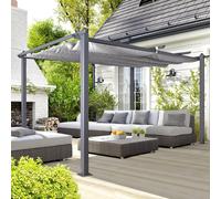 Oseasons Acorn Aluminium 3m or 4m Pergola Gazebo in Grey | Size: Medium Oseasons Grey Medium