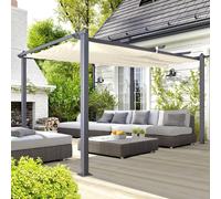 Oseasons Acorn 3 x 4m Creamy White Aluminium Rectangular Pergola Gazebo - Wilko