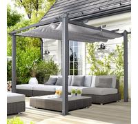 OSeasons Acorn Aluminium 3M Square Pergola Gazebo In Grey
