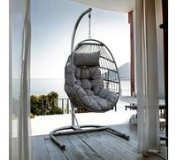 Oseasons Bali Rattan Hanging Egg Chair in Mixed Grey - Mixed Grey - One Size