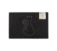 Oseasons Cat Embossed Doormat in Black | Size: 40 cm x 60 cm Oseasons Black 40 cm x 60 cm