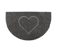 Oseasons Heart Half Moon Doormat in Grey - Grey - Vinyl - 1