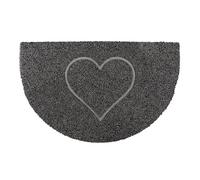 Oseasons Heart Half Moon Doormat in Grey - Grey - Vinyl - 1