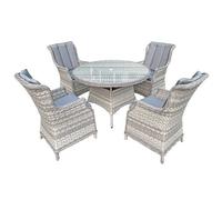 OSeasons Knightsbridge Xl Rattan 4 Seat Dining Set In Dove Grey