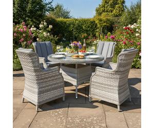 OSeasons Knightsbridge Xl Rattan 4 Seat Dining Set In Dove Grey