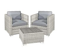Oseasons Malta Rattan 2 Seat Tea for Two Set in Dove Grey Oseasons Grey