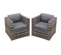 Oseasons Malta Rattan 2 Seat Twin Chair Set In Walnut Grey