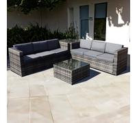 OSeasons Malta Rattan 6 Seater Corner Set In Walnut Grey
