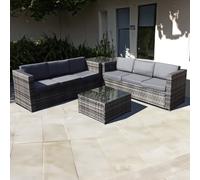 Oseasons Malta Rattan 6 Seater Corner Set In Walnut Grey