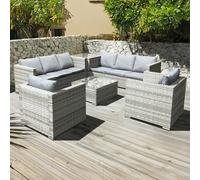 Oseasons Malta Rattan 8 Seat Corner Set in Dove Grey - Dove Grey - 8 Seat
