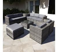 Oseasons Malta Rattan 9 Seat U-Shape Set In Walnut Grey