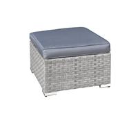 OSeasons Malta Rattan Footstool In Dove Grey