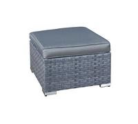 Oseasons Malta Rattan Footstool in Ocean Grey - Ocean Grey - PE Rattan - 1
