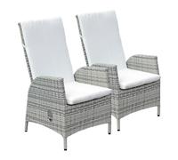 Oseasons Lisbon (Pack Of 2) Rattan Reclining Dining Chair In Mixed Grey