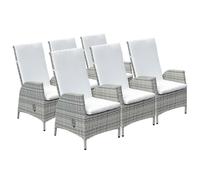 Oseasons Lisbon (Pack Of 6) Rattan Reclining Dining Chair In Mixed Grey