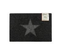 Oseasons Star Medium Doormat in Black with Grey Star - Black - Medium
