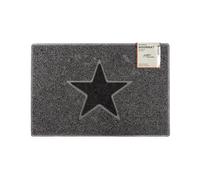 Oseasons Star Medium Doormat in Grey with Black Star - Grey - Vinyl - 1