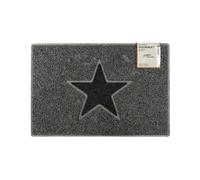 Oseasons Star Medium Doormat in Grey with Black Star - Grey - Vinyl - 1
