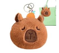 Oseczmut Capybara Keychain Purse Plush Capybara Handbag Cute Funny Capybara Soft Plush Handbag Small Coin Bag Adorable Capybara Key Chain Clip Keychains, Orange, Se référer au descriptif, Refer to