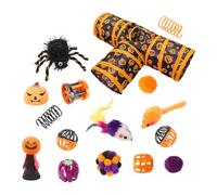 Oseczmut Interactive Cat Toys Set, 3 Channel Cat Toys Set | 3 Way Tunnel Under Channel for Halloween - Bell Ball Cat Toys Set for Kitten,