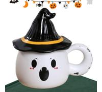 Oseczmut Large Halloween Mug, Ghost Mug with Fun Design - Reusable for Hot and Cold Drinks Home Dorm College Routine Daily Party Games Club
