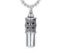 Oseew Celtic Knot Cross Necklace, 925 Sterling Silver Cross Pendant, Silver Celtic Knot Cross Urn Pendant for Men, Sterling Silver, No Gemstone