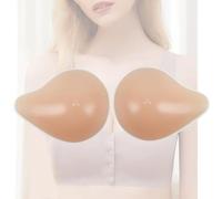 OSEMISS Left & Right 1Pair Self Adhesive Silicone Breast Form Mastectomy Prosthesis Crossdress Transvestite Concave Bra Enhancer Inserts,E/cup(1000g/pair)