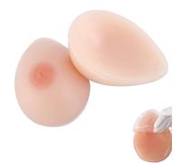 OSEMISS Nude,600g/Pair(B Cup), 1 Pair Self Adhesive Silicone Breast Forms Fake Boobs for Mastectomy Crossdresser Transgender Cosplay Breast Cancer Bra Enhancers